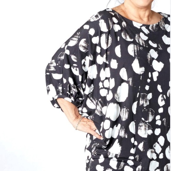 Bryn Walker black and white circle tunic top - Picture 1 of 12